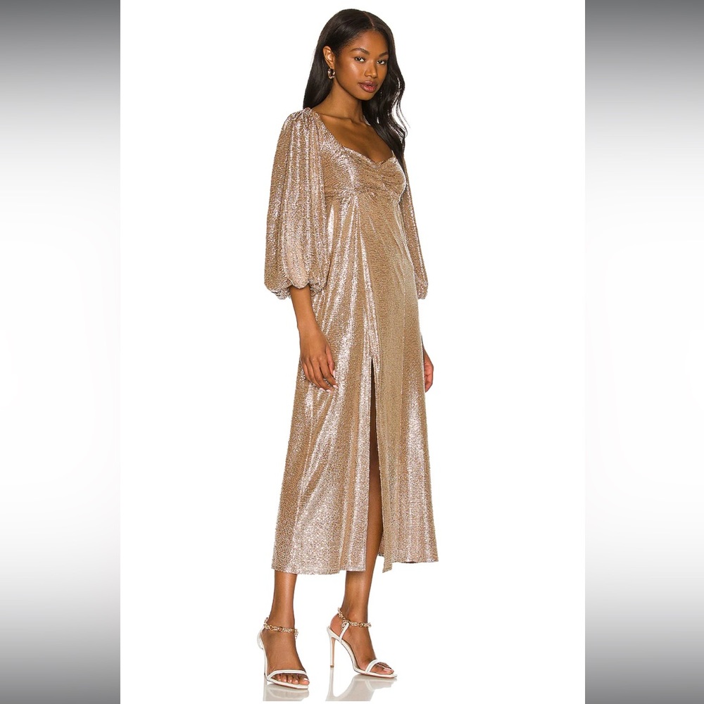 Sydney Midi Dress Gold Sparkle